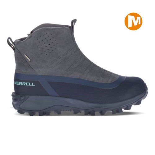 Merrell Thermo Snowdrift Zip Mid Shell Wanderschuhe Damen Grau/Navy [DE-WFYEB]